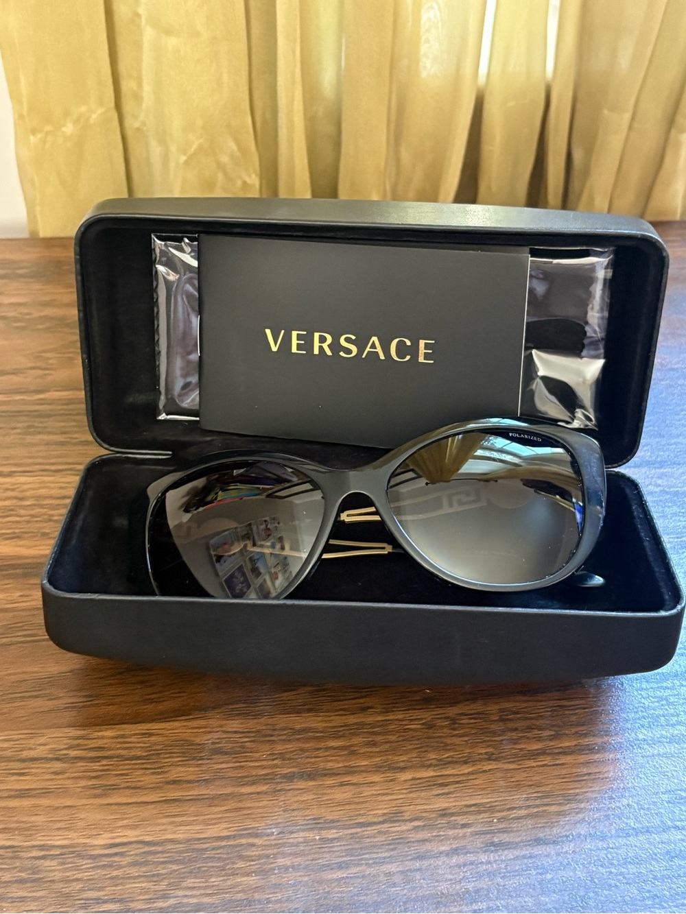 Versace Women's Black Frame Sunglasses with Gradient Smoke Lenses